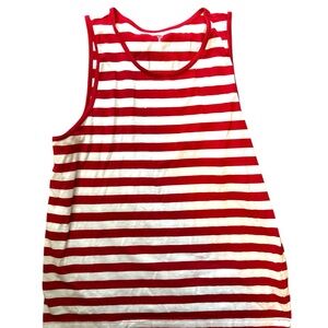 Red and White Striped Tank Top